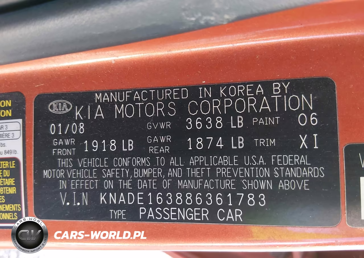 2008 Kia Rio5 Sx VIN:KNADE163886361783 - 9