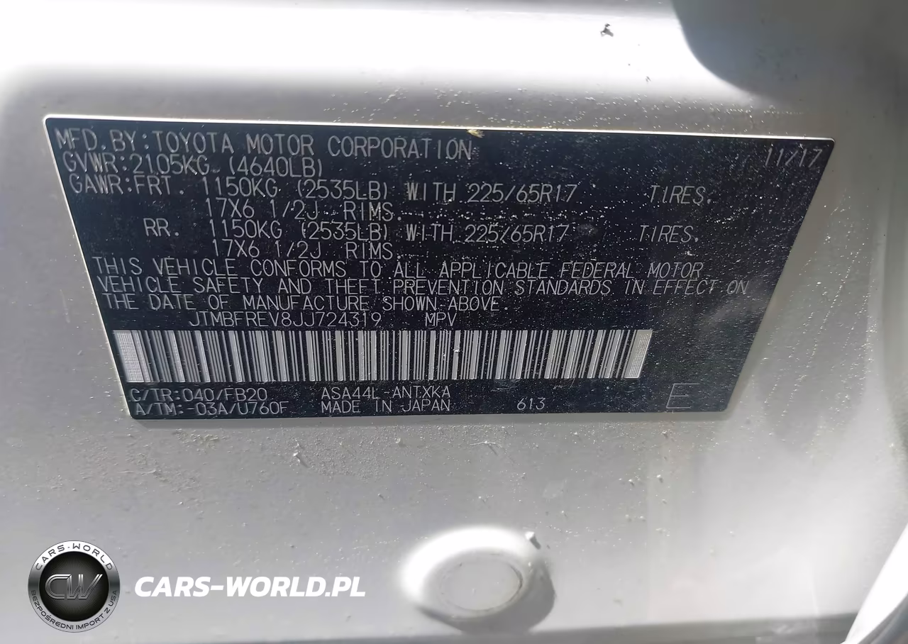 2018 Toyota Rav4 Le VIN:JTMBFREV8JJ724319 - 9