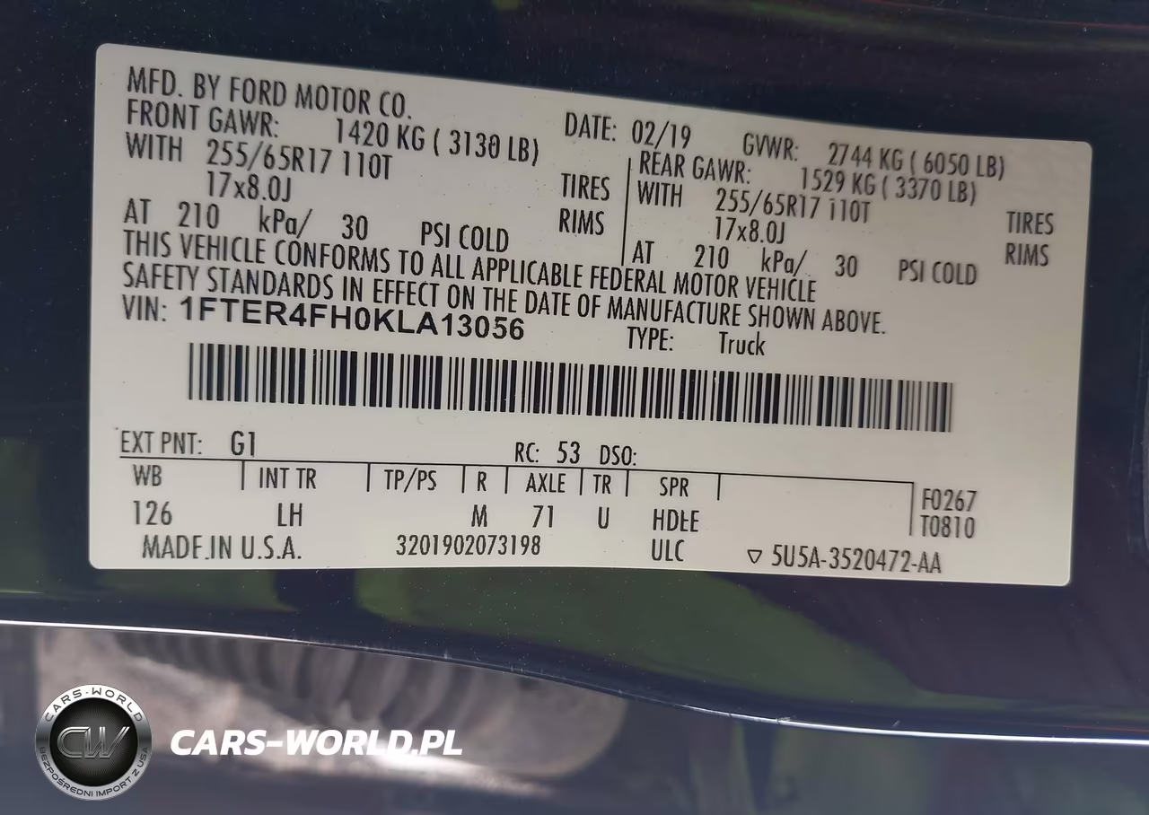2019 Ford Ranger Xlt VIN:1FTER4FH0KLA13056 - 9