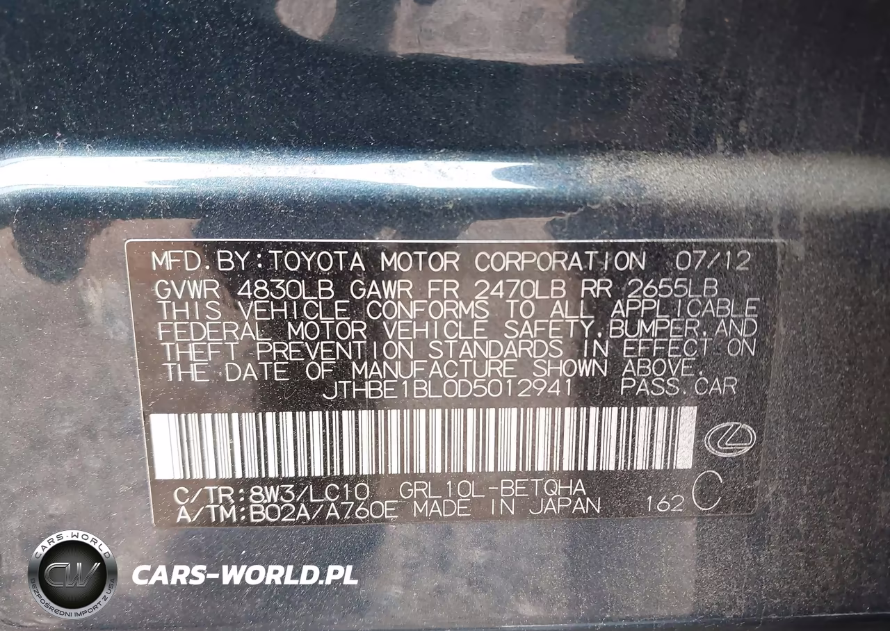 2013 Lexus Gs 350 VIN:JTHBE1BL0D5012941 - 9