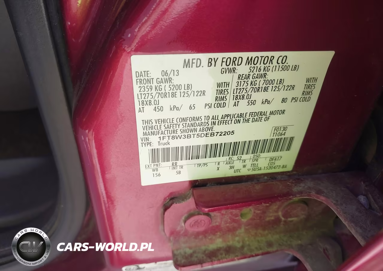 2013 Ford F-350 Lariat VIN:1FT8W3BT5DEB72205 - 8