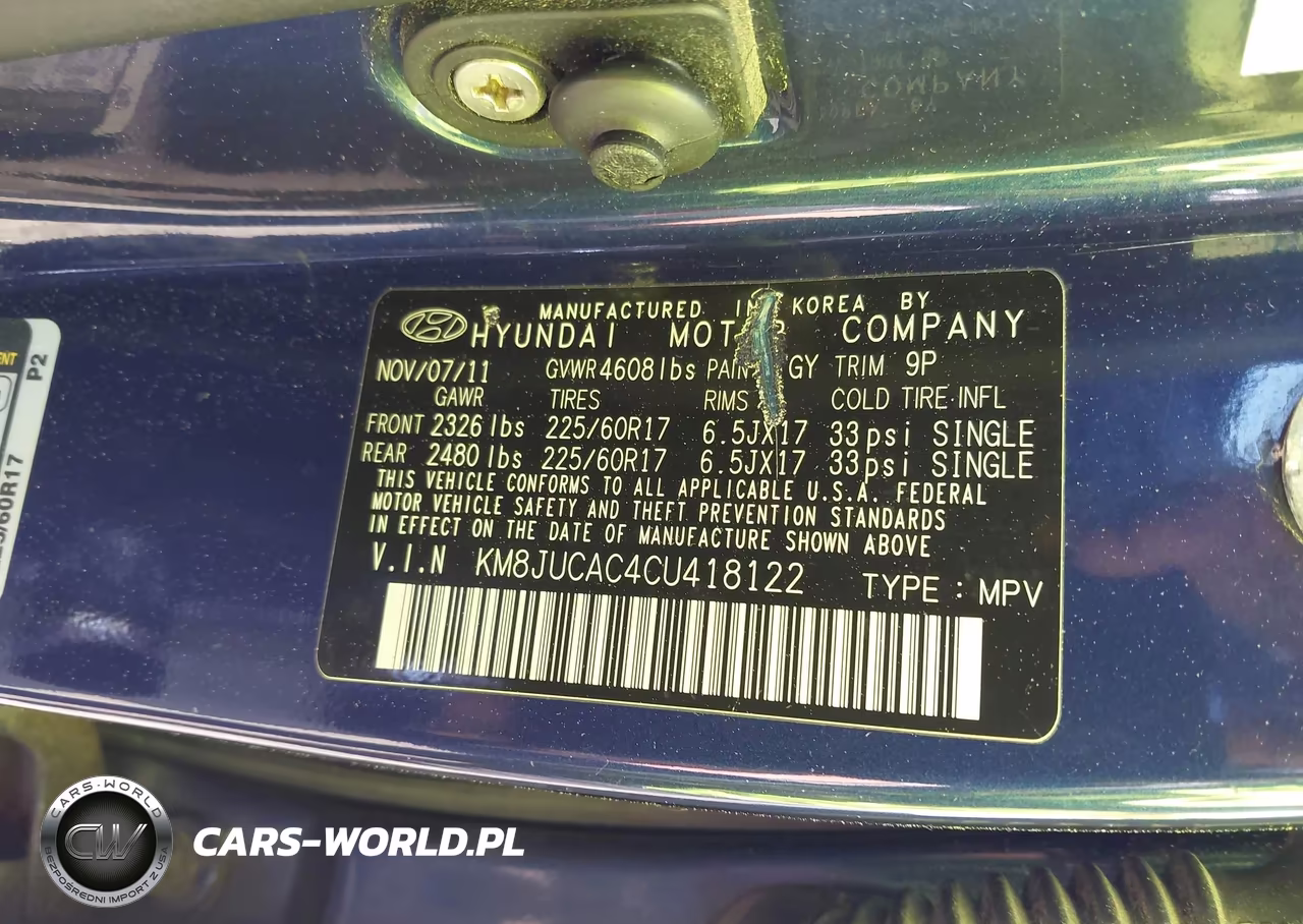 2012 Hyundai Tucson Gls VIN:KM8JUCAC4CU418122 - 9