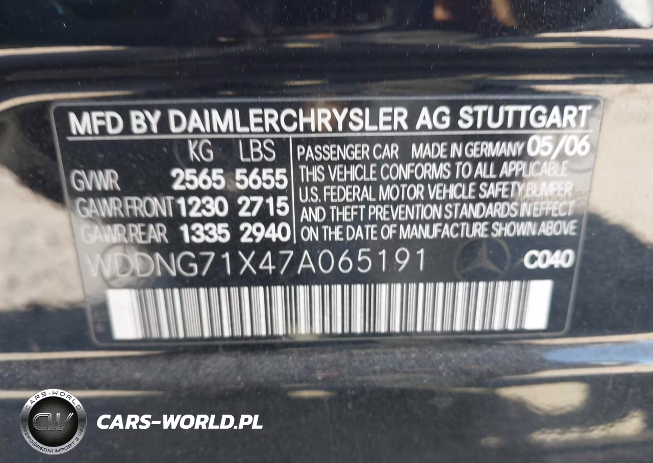 2007 Mercedes-Benz S 550 VIN:WDDNG71X47A065191 - 9