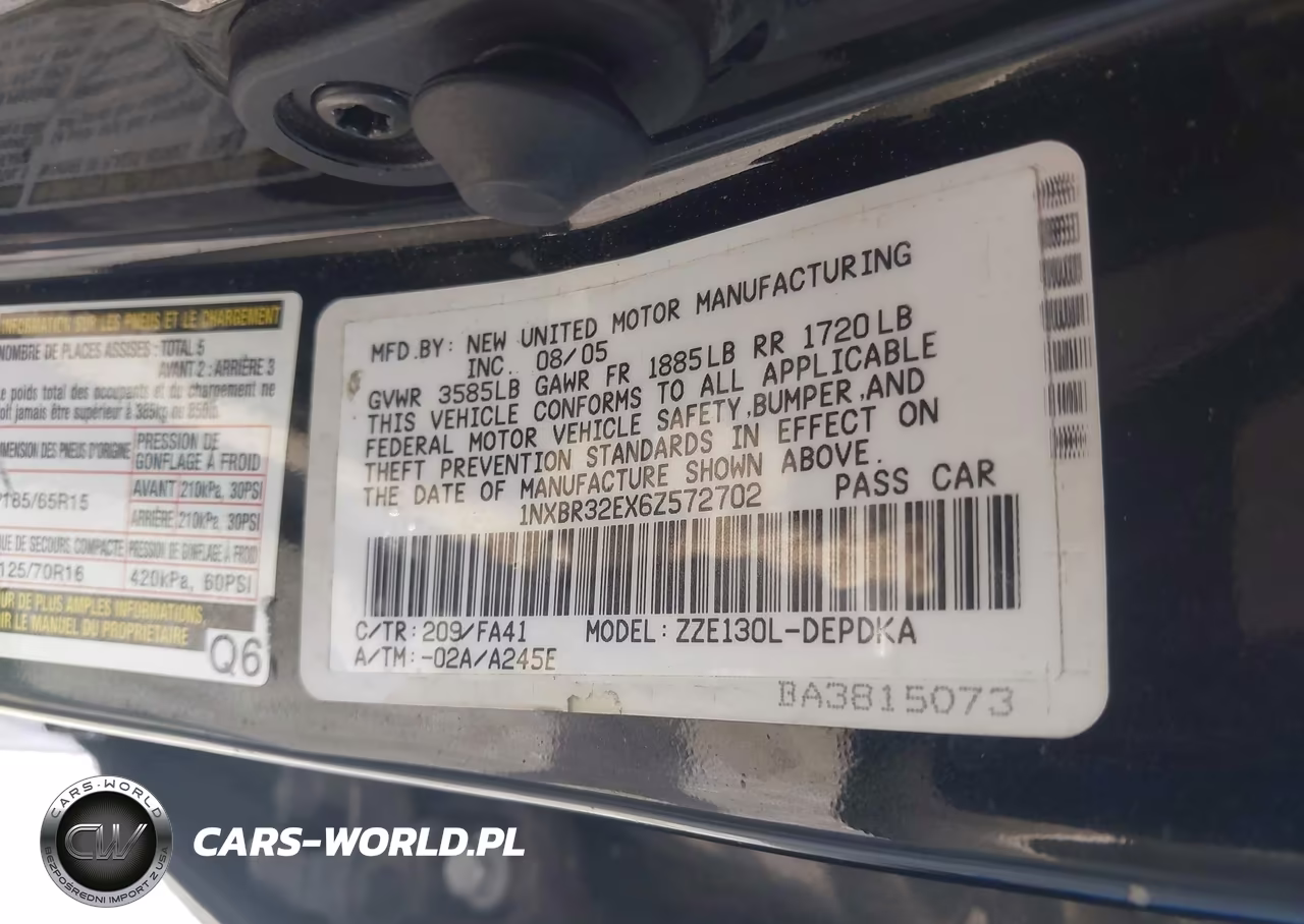 2006 Toyota Corolla Ce VIN:1NXBR32EX6Z572702 - 9
