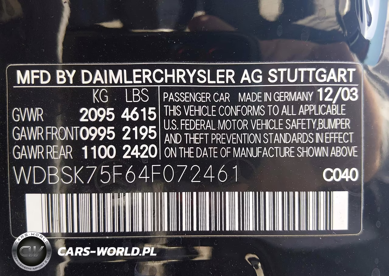 2004 Mercedes-Benz Sl 500 VIN:WDBSK75F64F072461 - 9