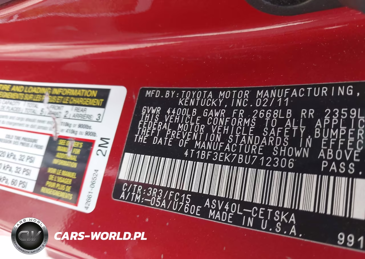 2011 Toyota Camry Se VIN:4T1BF3EK7BU712306 - 9
