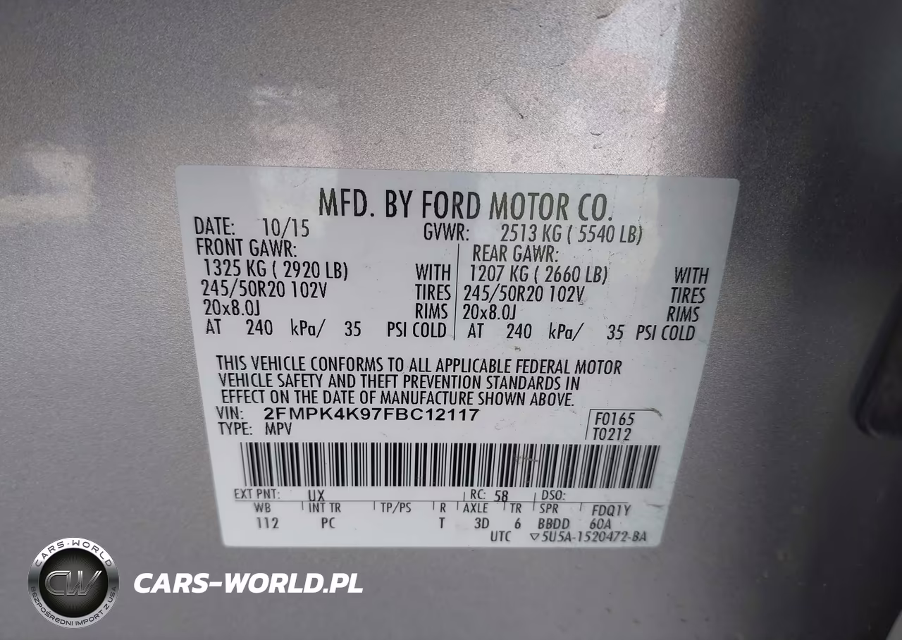 2015 Ford Edge Titanium VIN:2FMPK4K97FBC12117 - 9