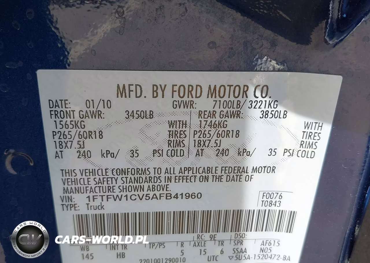 2010 Ford F-150 Fx2 Sport-Harley-Davidson-King Ranch-Lariat-Platinum-Xl-Xlt VIN:1FTFW1CV5AFB41960 - 9