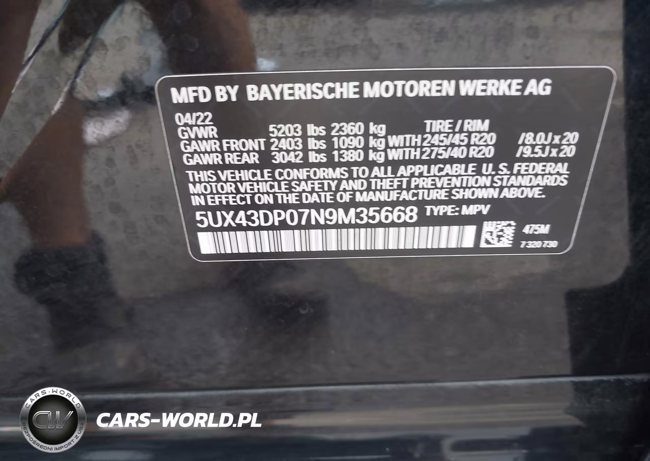 2022 BMW X3 Sdrive30I VIN:5UX43DP07N9M35668 - 9