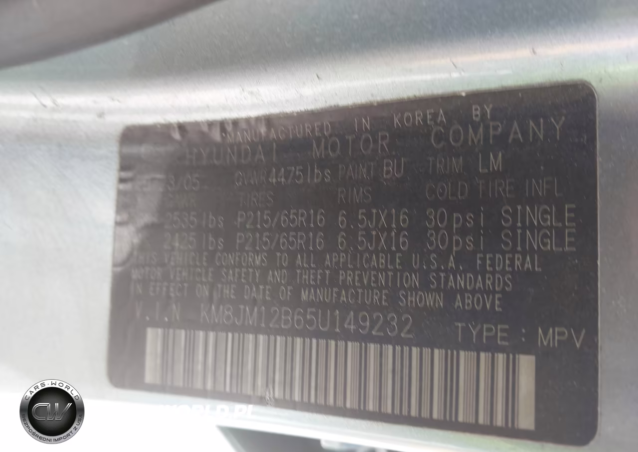 2005 Hyundai Tucson Gl VIN:KM8JM12B65U149232 - 9