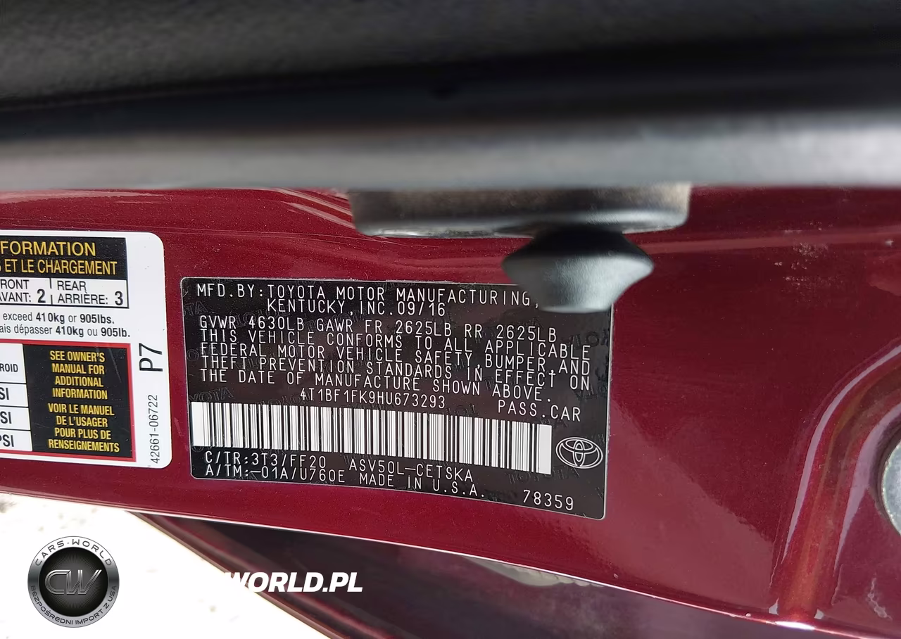 2017 Toyota Camry Se VIN:4T1BF1FK9HU673293 - 9