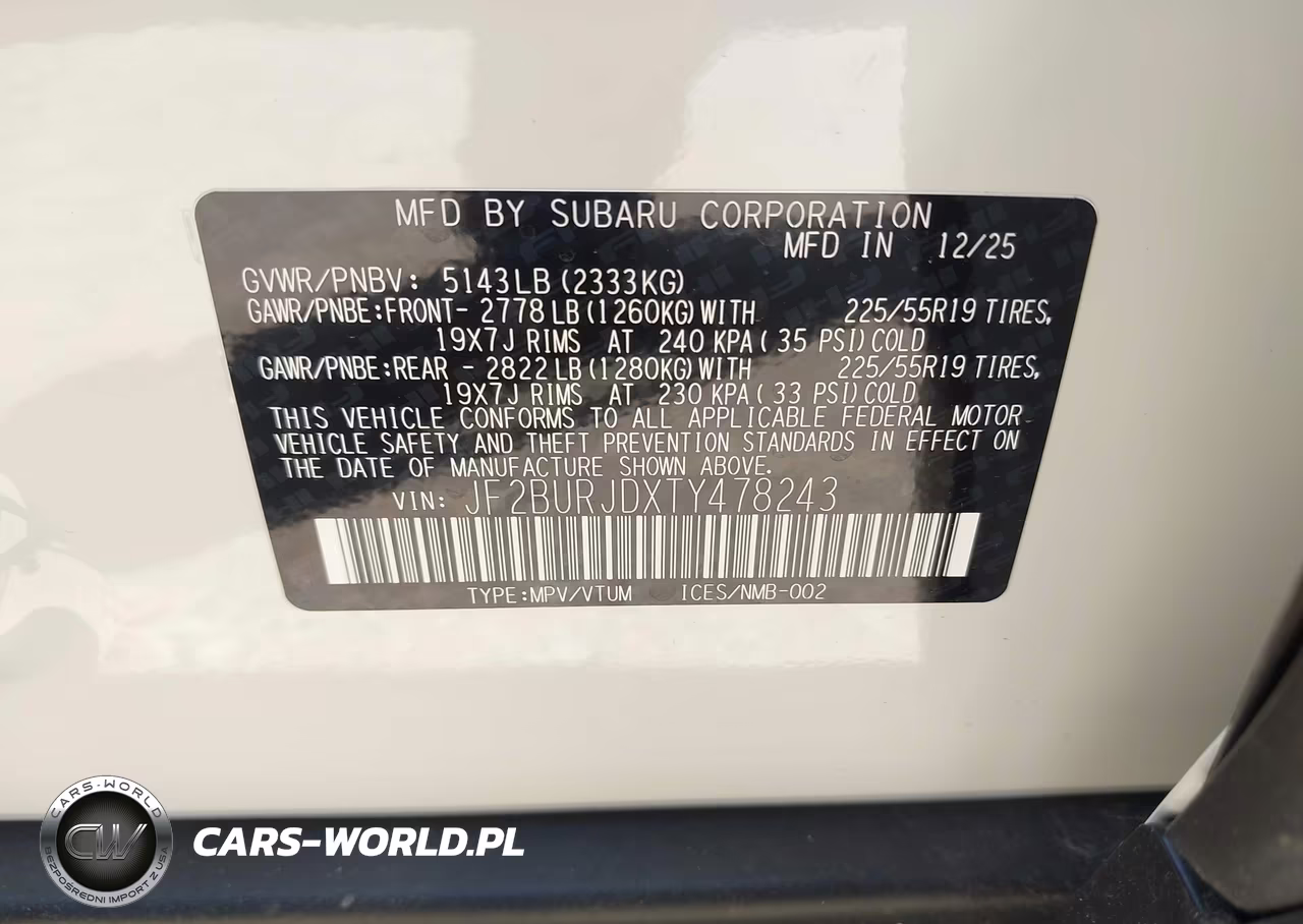 2026 Subaru Outback Touring Xt VIN:JF2BURJDXTY478243 - 9