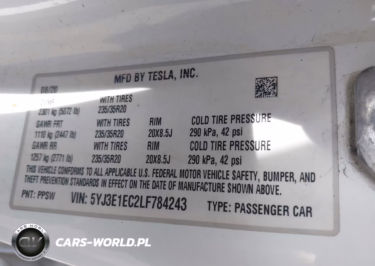2020 Tesla Model 3 Performance Dual Motor All-Wheel Drive VIN:5YJ3E1EC2LF784243 - 9