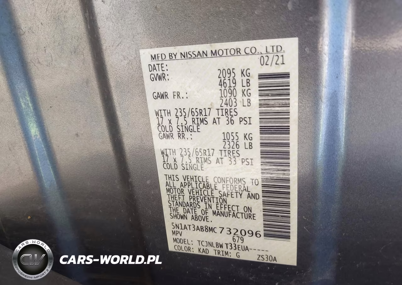 2021 Nissan Rogue S Intelligent Awd VIN:5N1AT3AB8MC732096 - 9