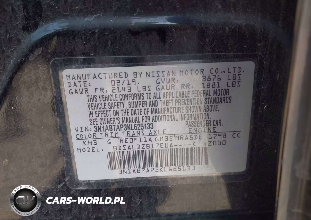 2019 Nissan Sentra Sv VIN:3N1AB7AP3KL625133 - 9