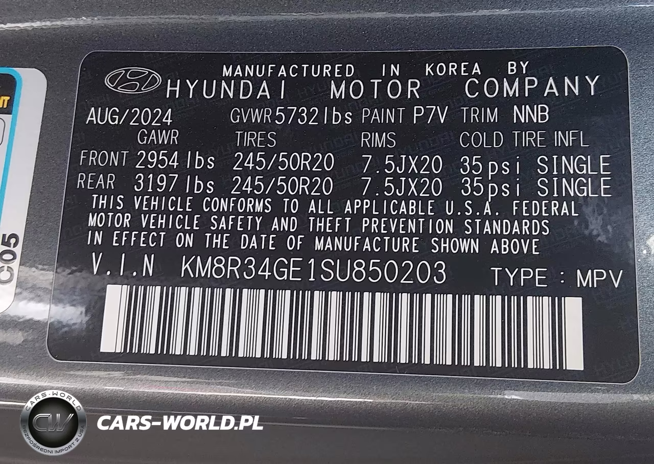 2025 Hyundai Palisade Xrt VIN:KM8R34GE1SU850203 - 9