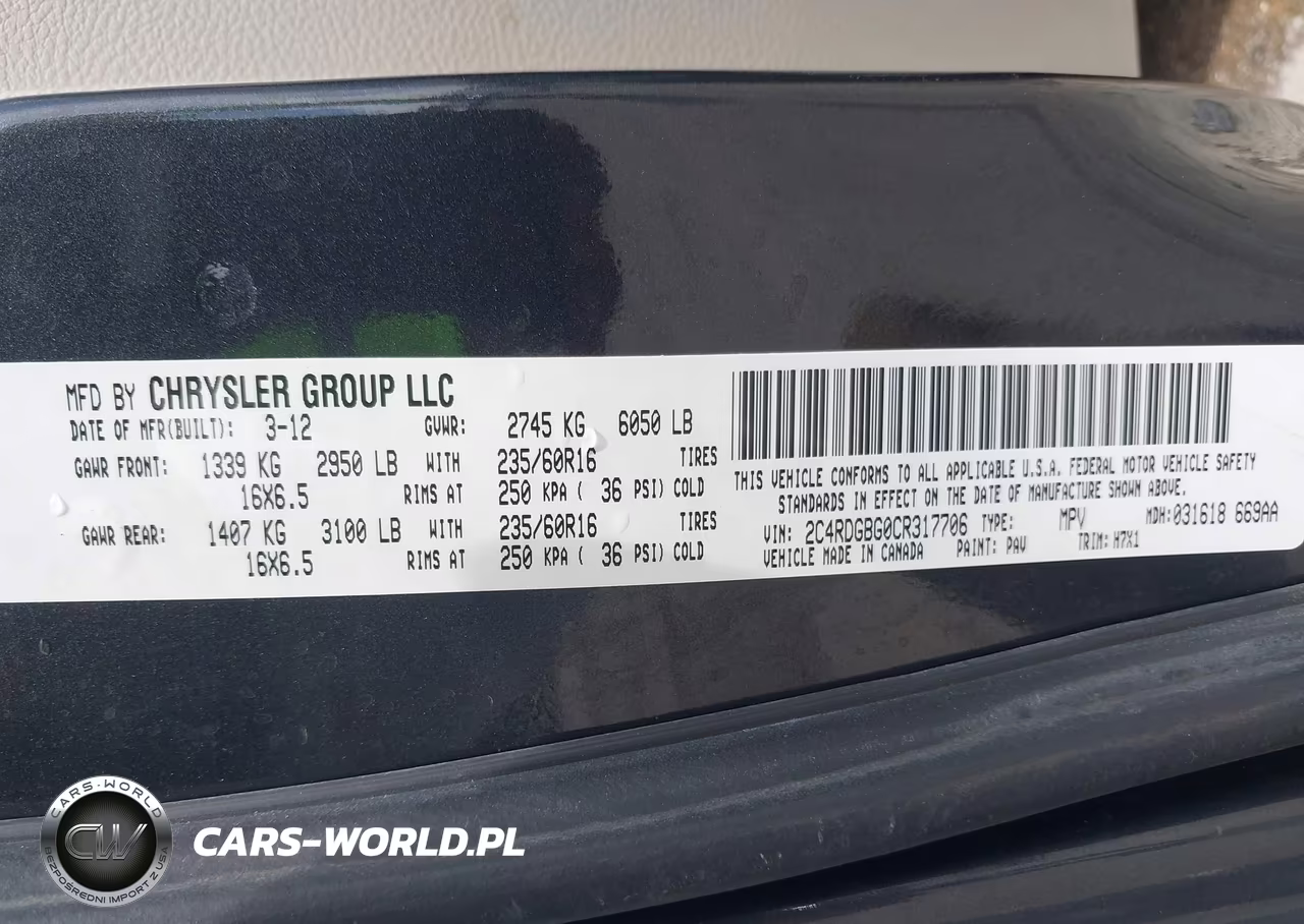 2012 Dodge Grand Caravan Se-Avp VIN:2C4RDGBG0CR317706 - 9