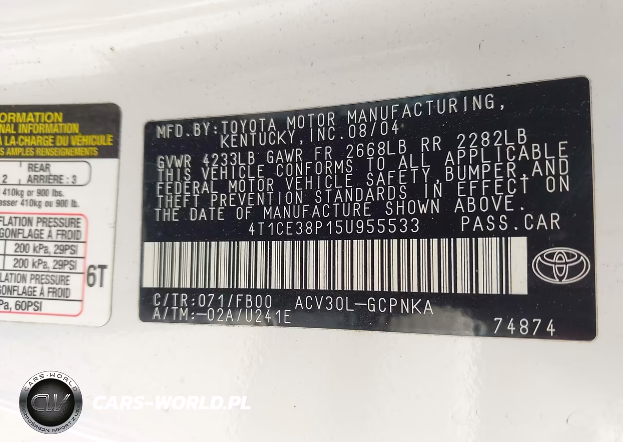 2005 Toyota Camry Solara Se VIN:4T1CE38P15U955533 - 9