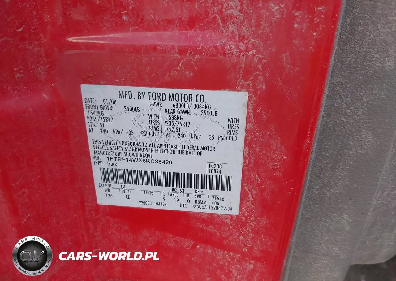 2008 Ford F-150 Stx-Xl-Xlt VIN:1FTRF14WX8KC88426 - 9