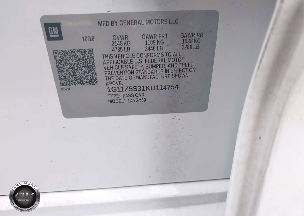 2019 Chevrolet Impala Lt VIN:1G11Z5S31KU114754 - 9