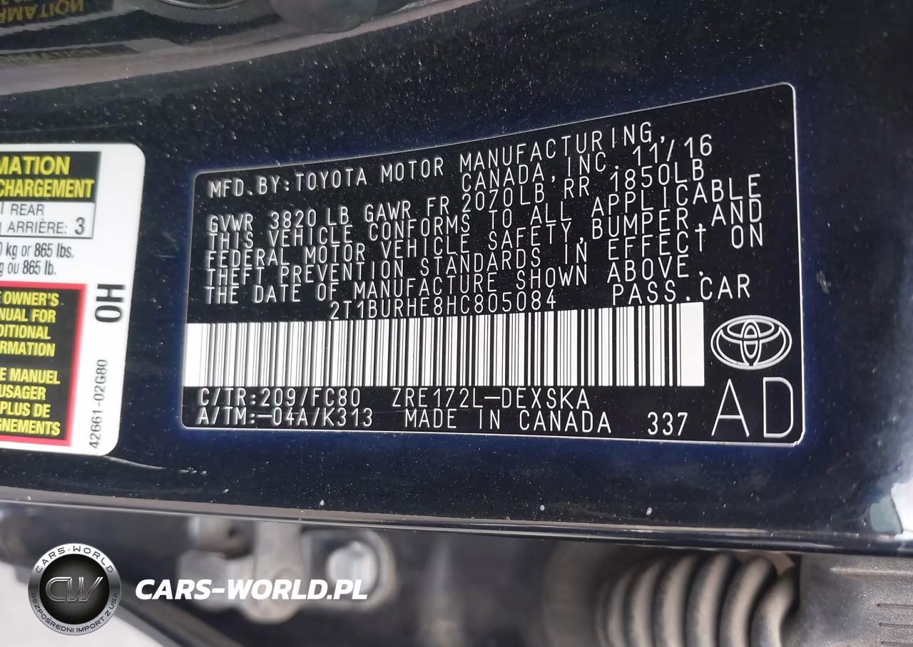2017 Toyota Corolla Se VIN:2T1BURHE8HC805084 - 9