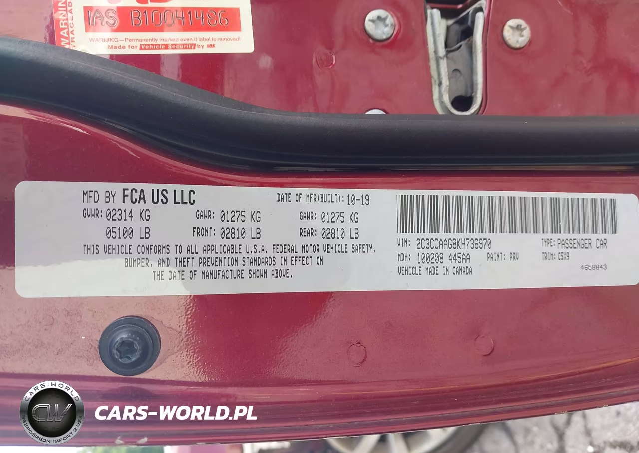 2019 Chrysler 300 Touring VIN:2C3CCAAG8KH736970 - 9