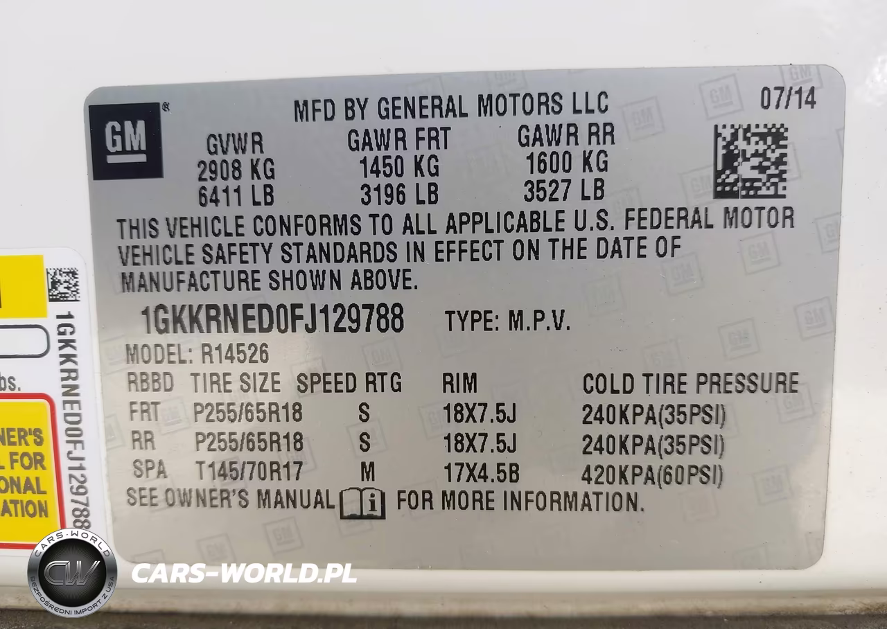 2015 GMC Acadia Sle-1 VIN:1GKKRNED0FJ129788 - 9