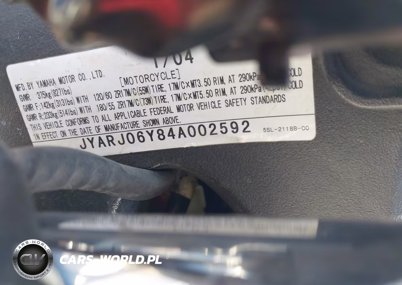 2004 Yamaha Yzfr6 L VIN:JYARJ06Y84A002592 - 10