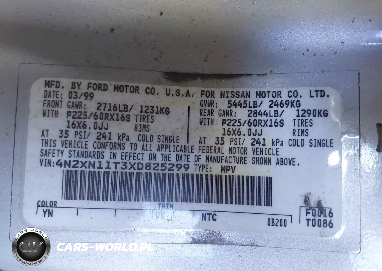 1999 Nissan Quest Gle-Gxe-Se VIN:4N2XN11T3XD825299 - 9