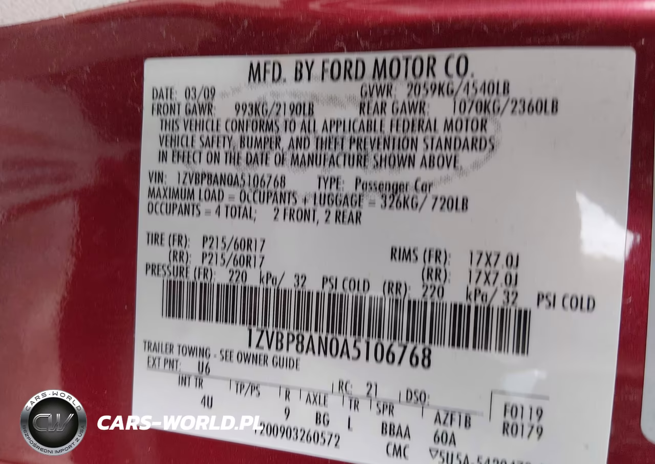 2010 Ford Mustang V6-V6 Premium VIN:1ZVBP8AN0A5106768 - 9