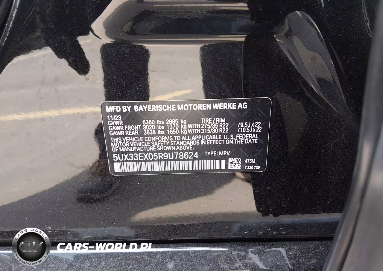 2024 BMW X6 xDrive40I VIN:5UX33EX05R9U78624 - 9
