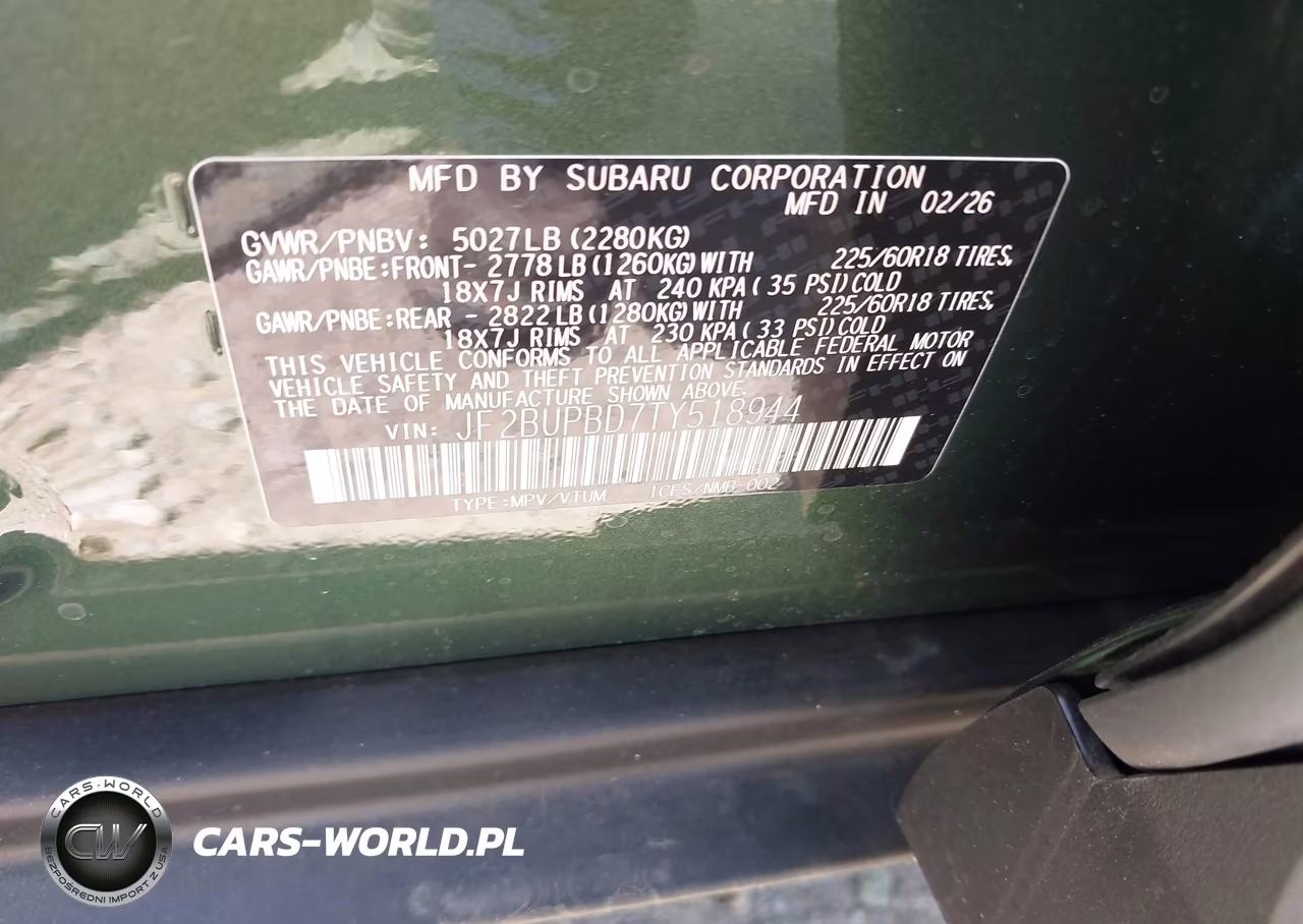 2026 Subaru Outback Premium VIN:JF2BUPBD7TY518944 - 9