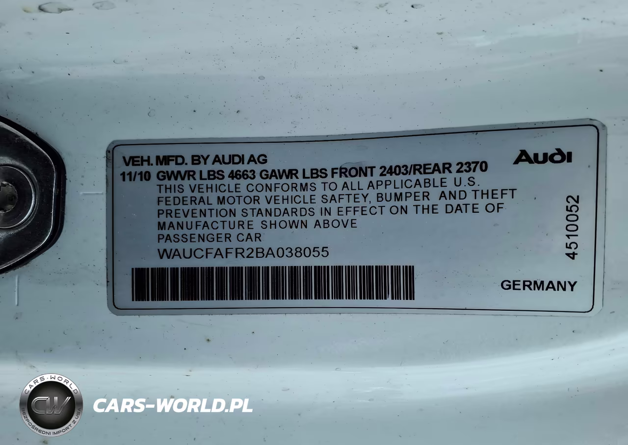 2011 Audi A5 2.0T Premium VIN:WAUCFAFR2BA038055 - 9