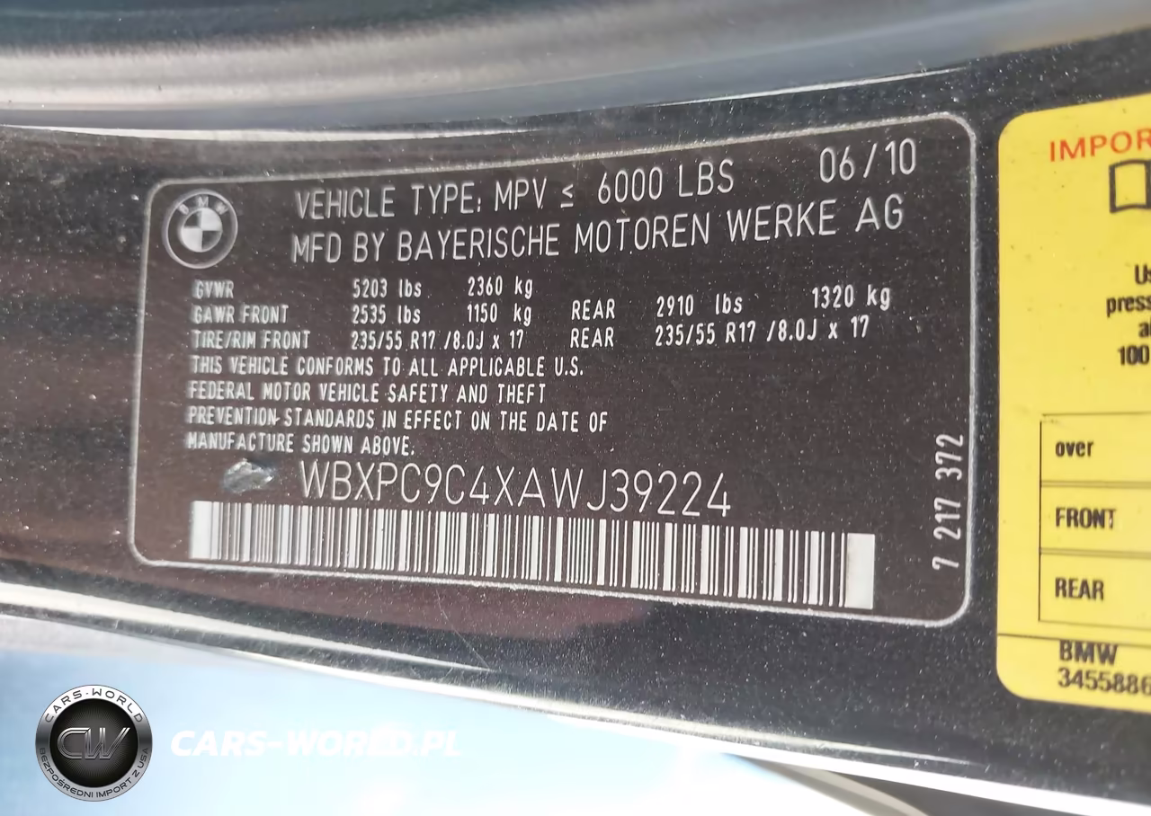 2010 BMW X3 xDrive30I VIN:WBXPC9C4XAWJ39224 - 9
