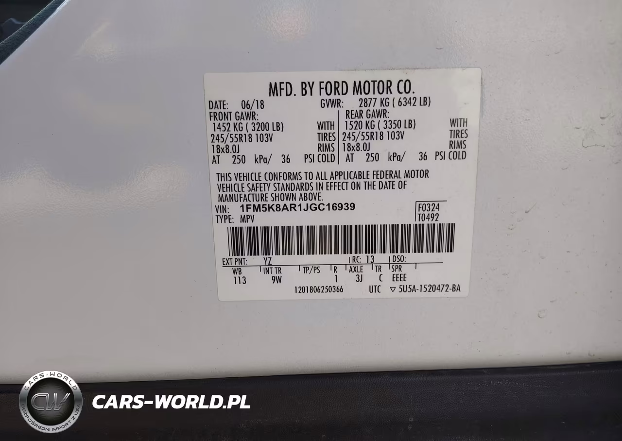 2018 Ford Police Interceptor Utility VIN:1FM5K8AR1JGC16939 - 9