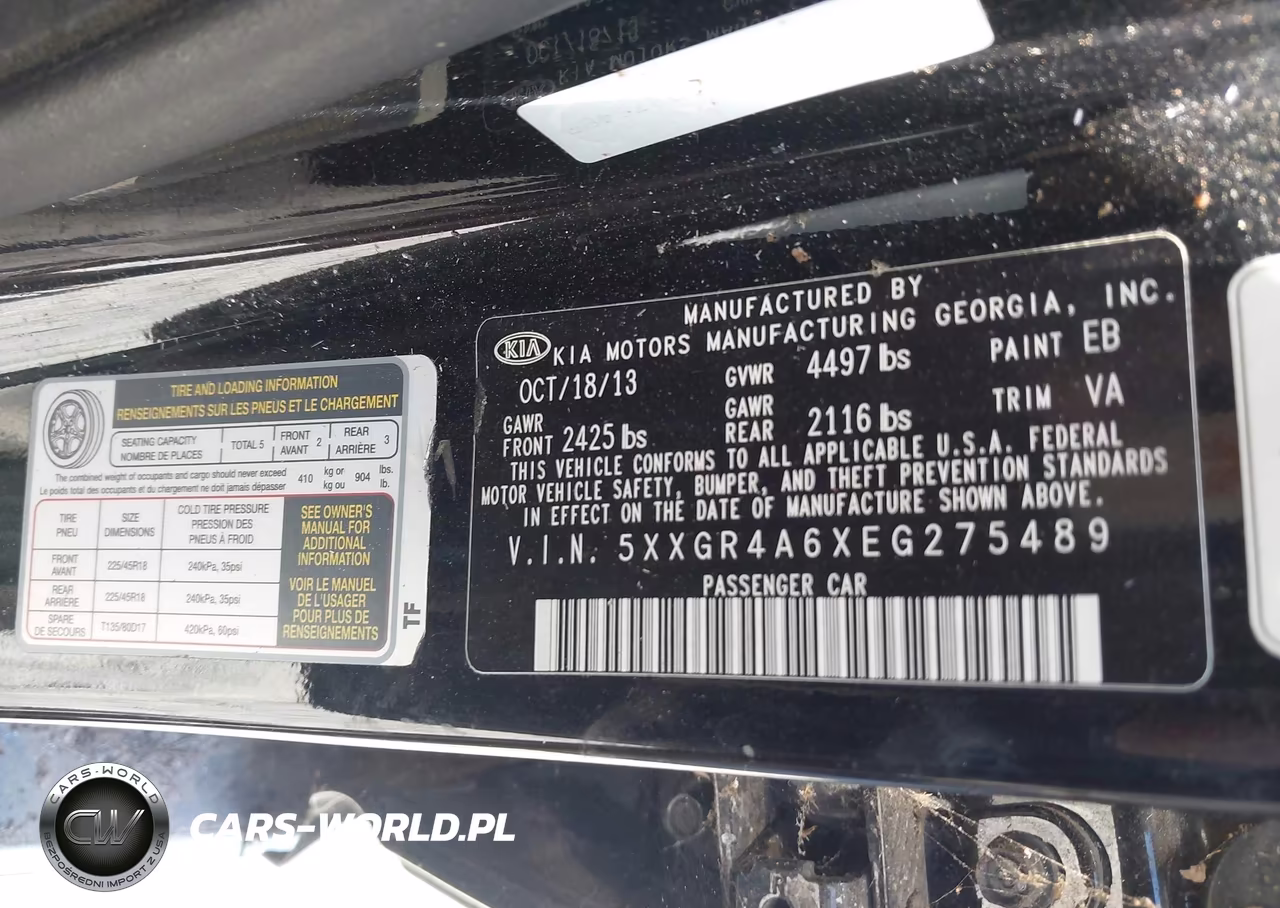 2014 Kia Optima Sxl Turbo VIN:5XXGR4A6XEG275489 - 9