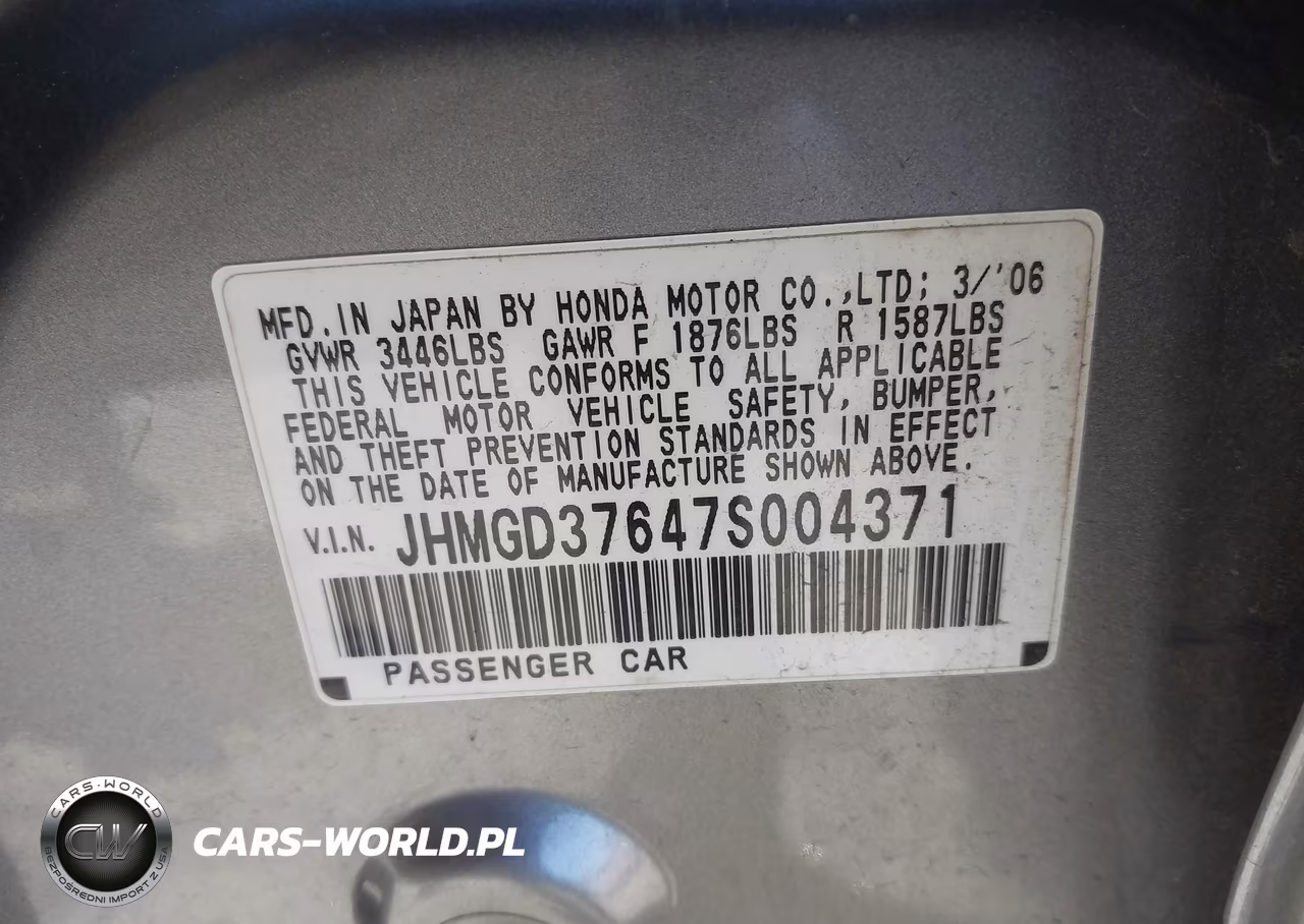 2007 Honda Fit Sport VIN:JHMGD37647S004371 - 9