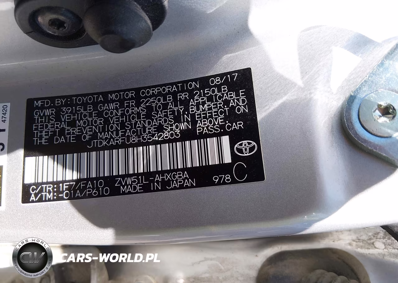 2017 Toyota Prius Three VIN:JTDKARFU8H3542803 - 9