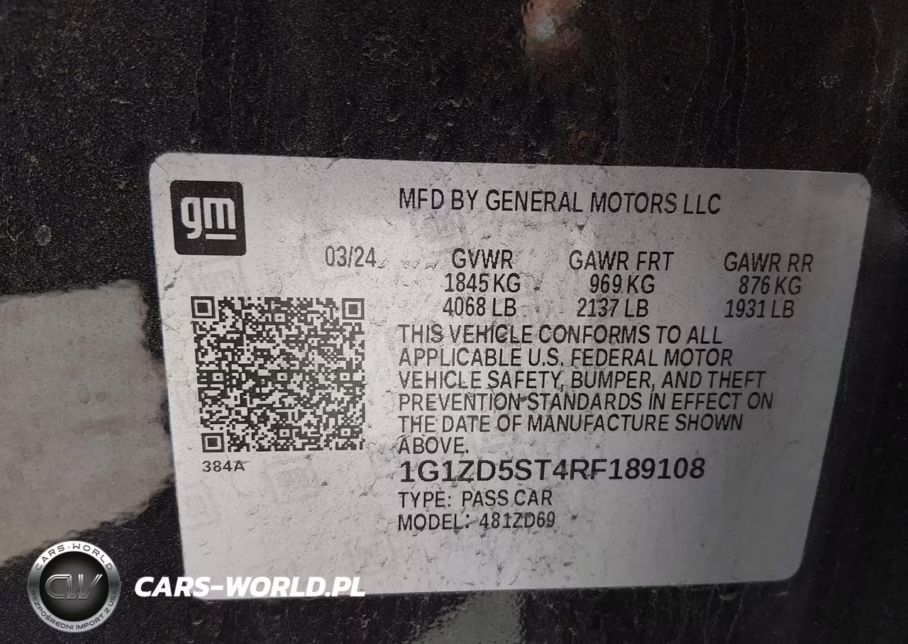2024 Chevrolet Malibu Fwd 1Lt VIN:1G1ZD5ST4RF189108 - 9