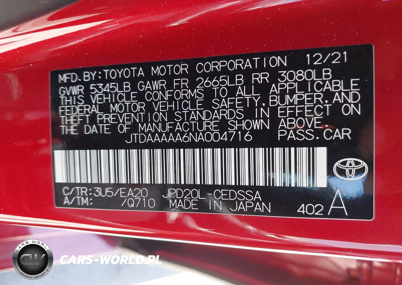 2022 Toyota Mirai Xle VIN:JTDAAAAA6NA004716 - 9