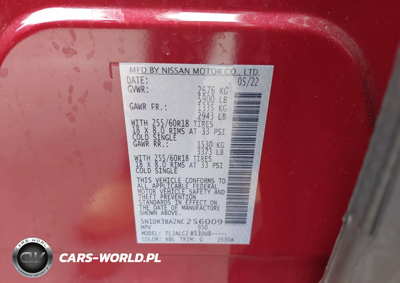 2022 Nissan Pathfinder Sv 2Wd VIN:5N1DR3BA2NC256009 - 9