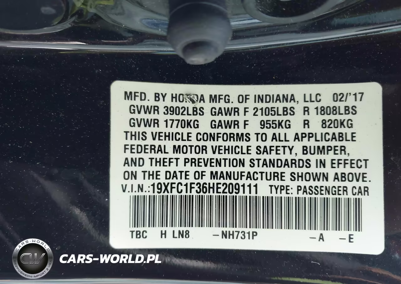 2017 Honda Civic Ex-T VIN:19XFC1F36HE209111 - 9