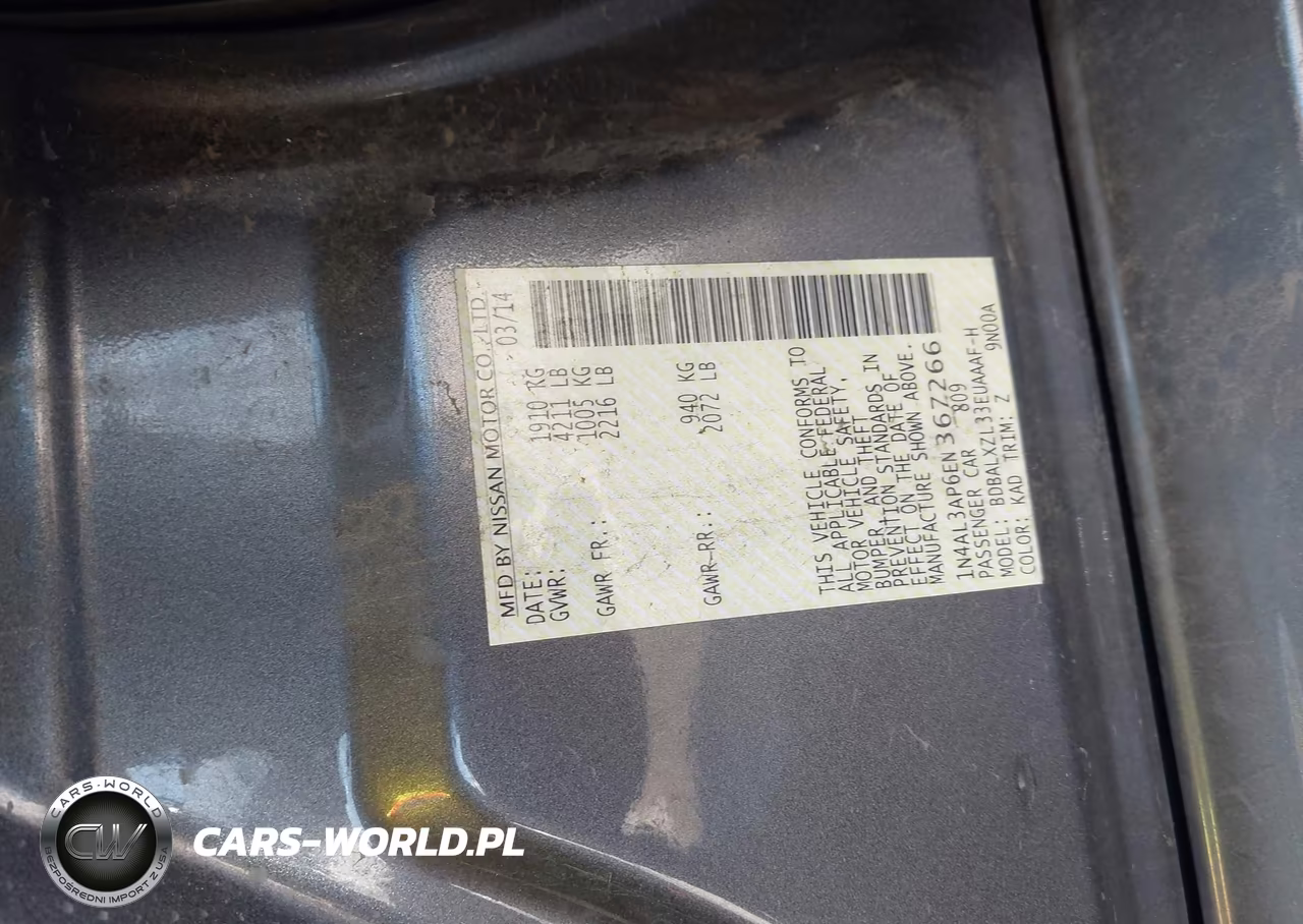 2014 Nissan Altima 2.5 Sl VIN:1N4AL3AP6EN367266 - 9