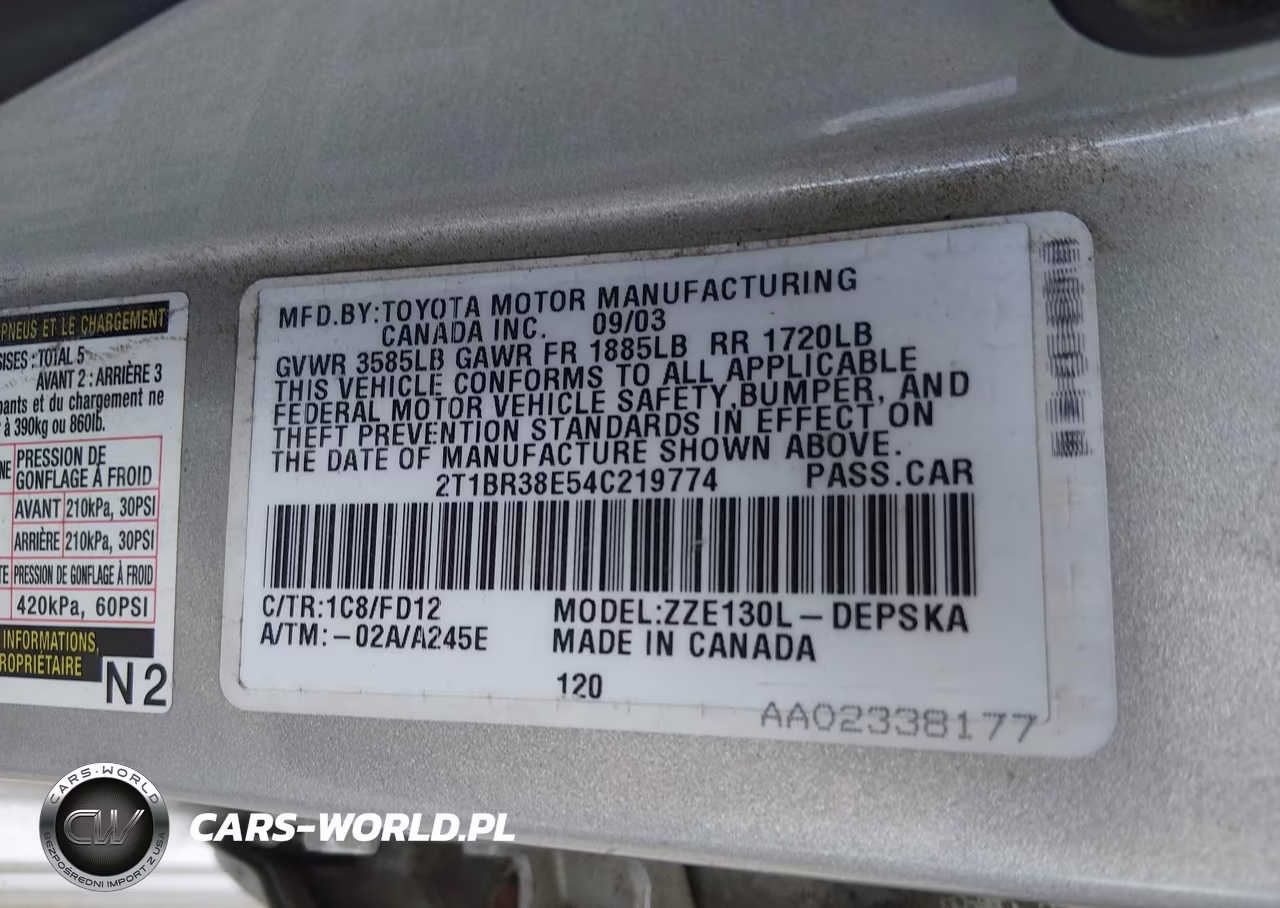 2004 Toyota Corolla S VIN:2T1BR38E54C219774 - 9