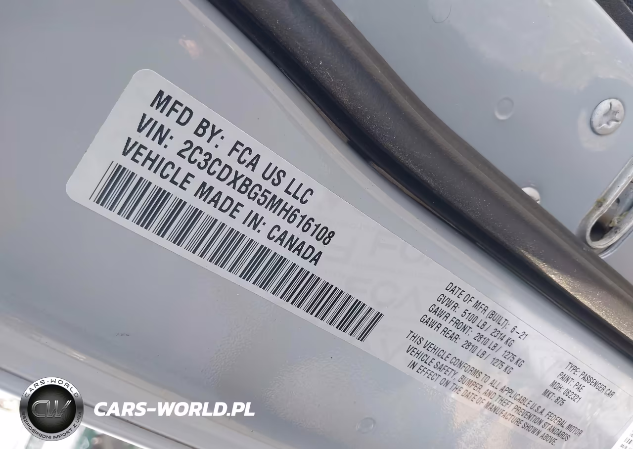 2021 Dodge Charger Sxt Rwd VIN:2C3CDXBG5MH616108 - 9