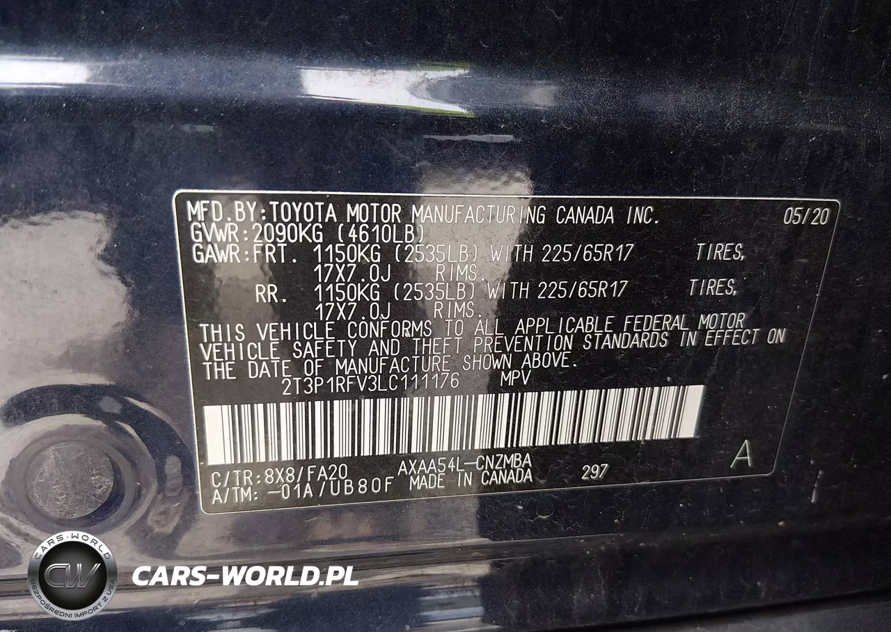 2020 Toyota Rav4 Xle VIN:2T3P1RFV3LC111176 - 9