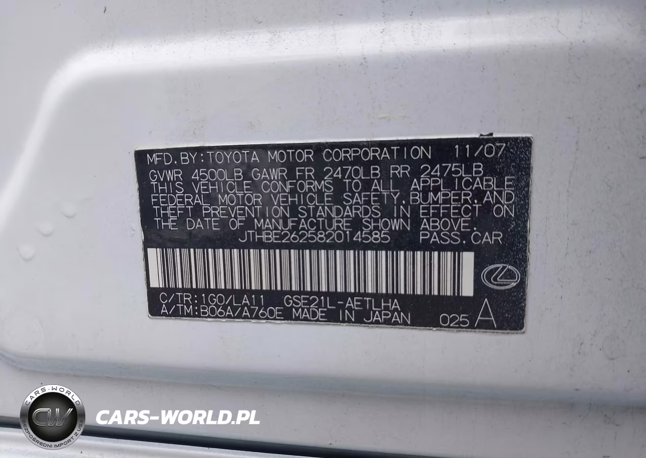 2008 Lexus Is 350 VIN:JTHBE262582014585 - 9