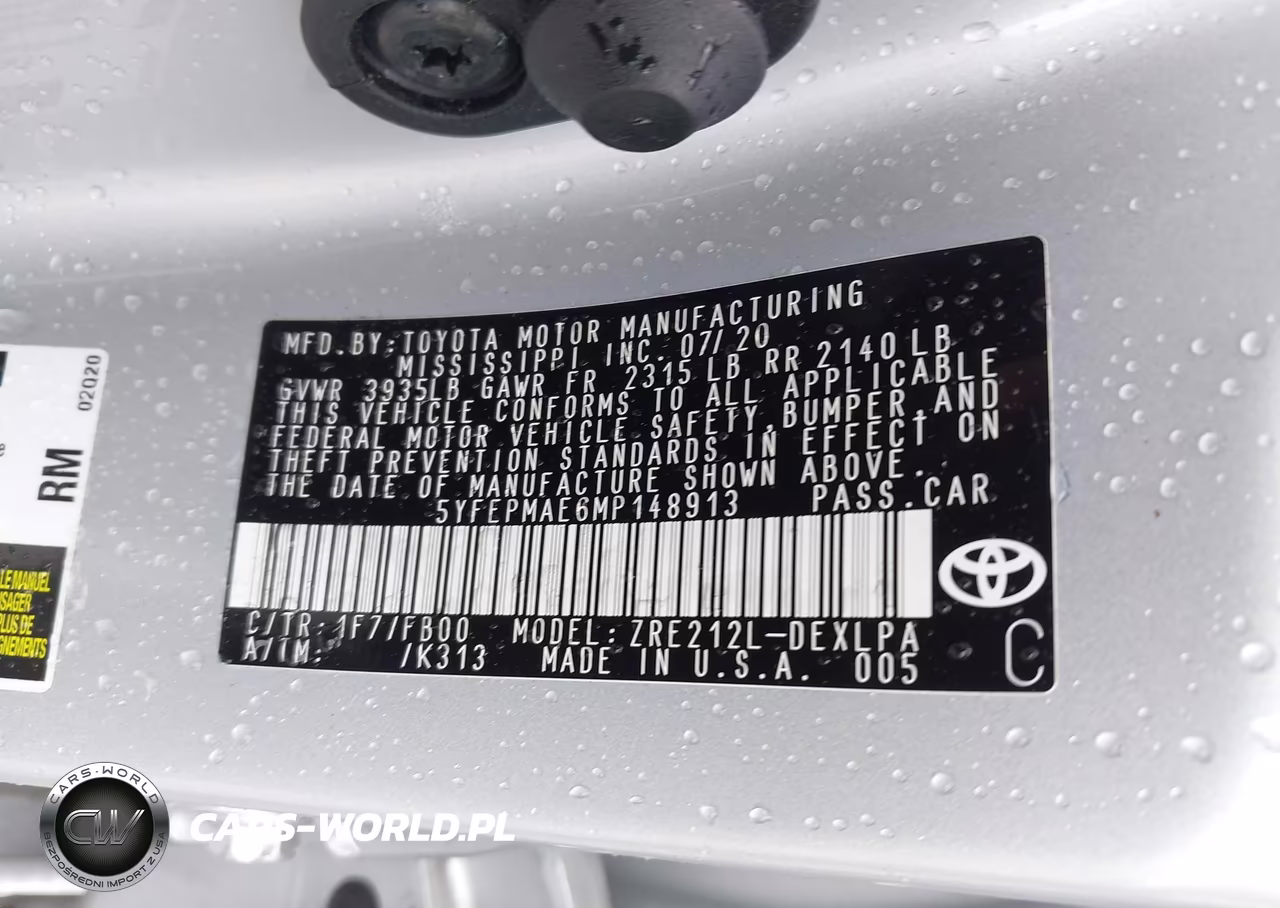 2021 Toyota Corolla Le VIN:5YFEPMAE6MP148913 - 9