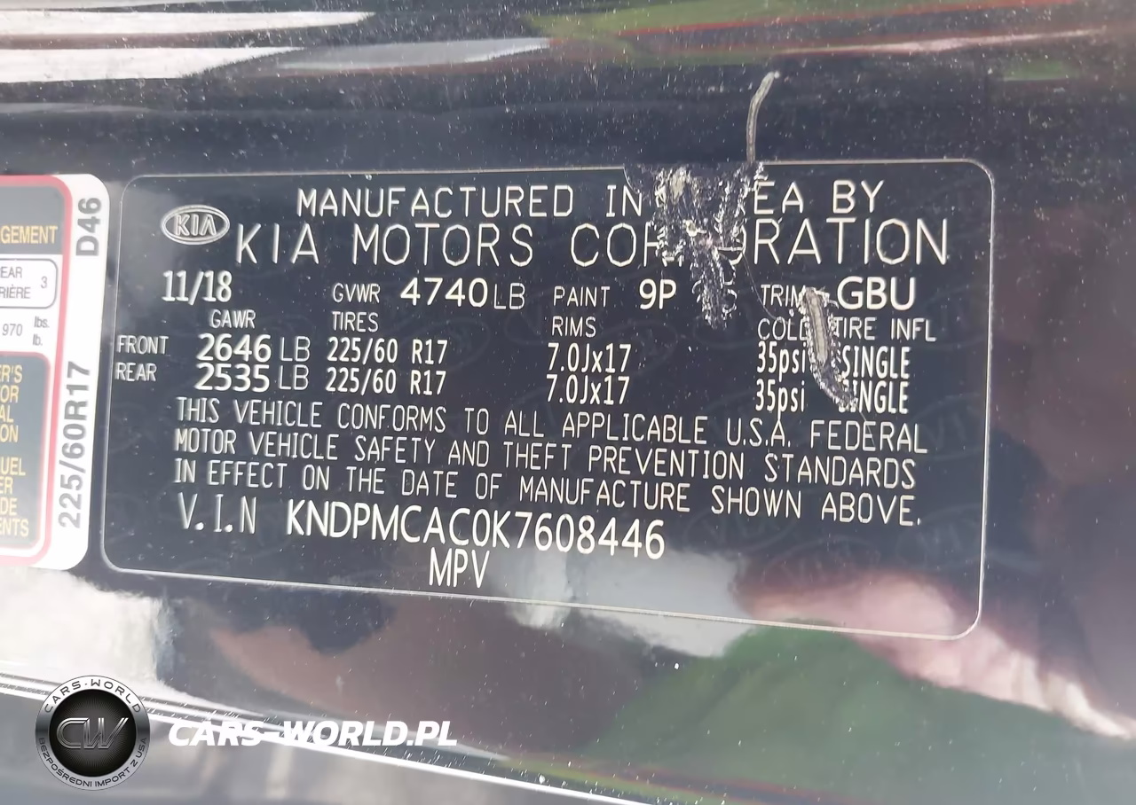2019 Kia Sportage Lx VIN:KNDPMCAC0K7608446 - 9
