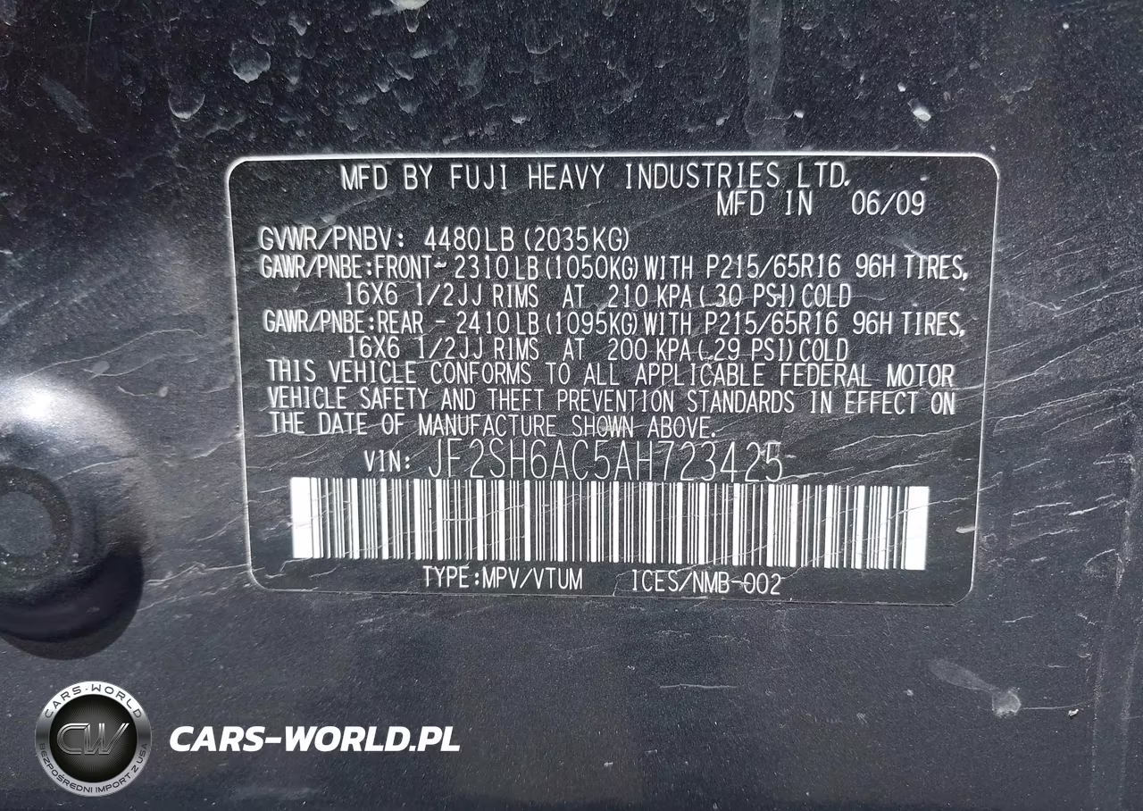 2010 Subaru Forester 2.5X VIN:JF2SH6AC5AH723425 - 9